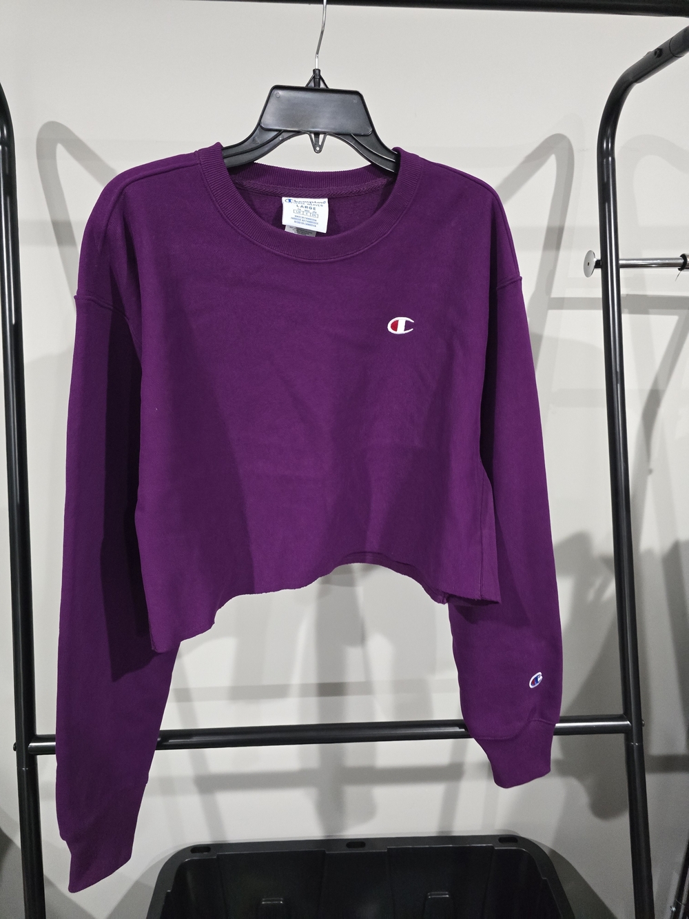 Champion Purple Cropped Crew Sweatshirt